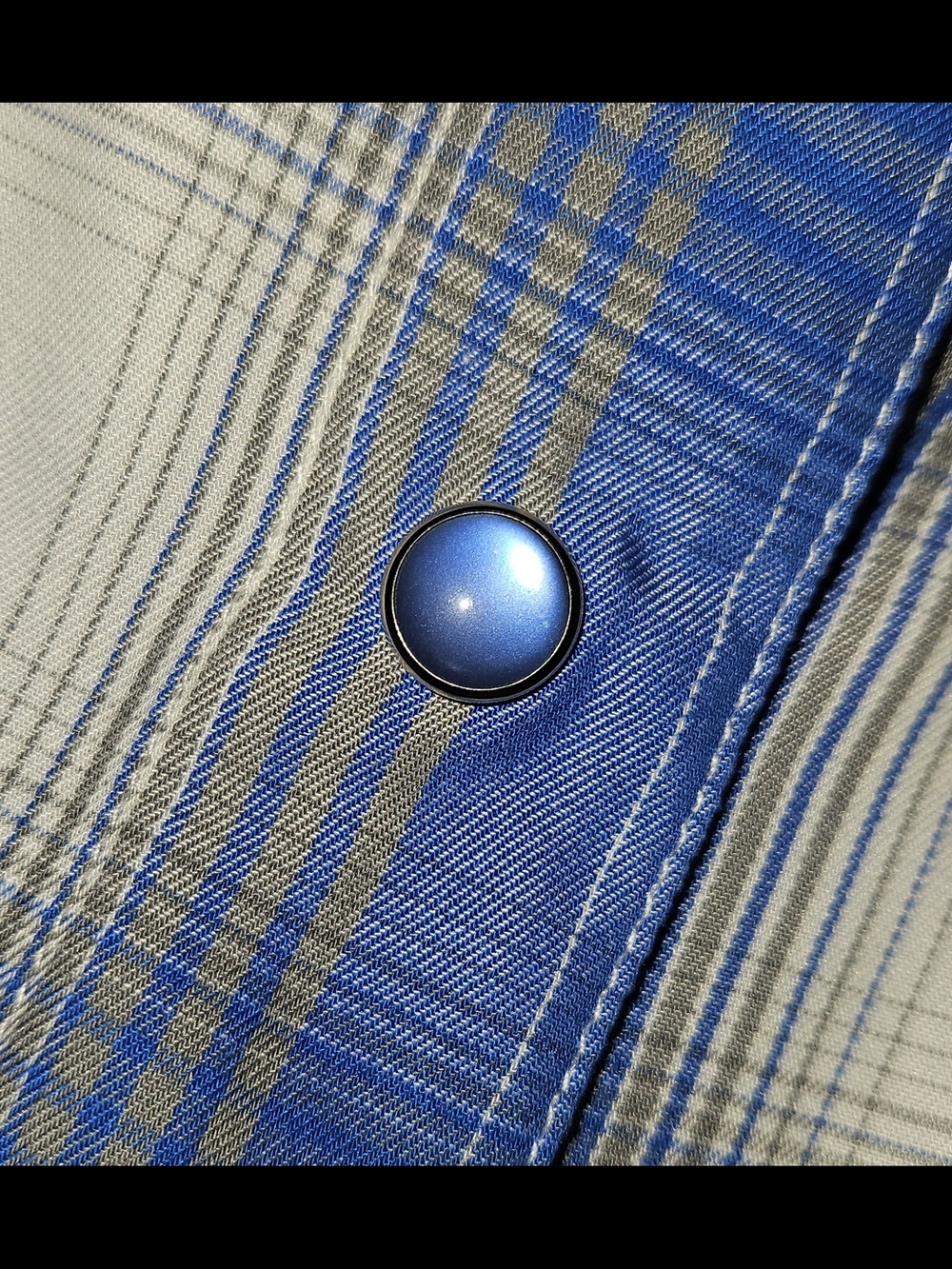 DIXXON Women's 2XL "The 1947" Blue & White Plaid Short Sleeve Bamboo Button-Up - Picture 5 of 9
